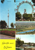 VIENNA, MULTIPLE VIEWS, ARCHITECTURE, TOWER, PARK, GIANT WHEEL, BRIDGE, FOUNTAIN, AUSTRIA, POSTCARD - Wien Mitte