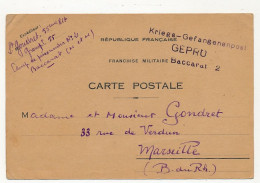 Carte Postale De Franchise  Militaire, Depuis Le Front Stalag N°2 De BACCARAT (Meurthe Et Moselle) 1940 - Oorlog 1939-45