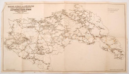 1941 A Magyar Királyi Államvasutak Közúti Gépkocsiüzem(MÁVAUT) Autóbuszvonalainak átnézeti Térképe, Két Oldalas Térkép,  - Autres & Non Classés