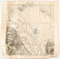 Cca 1850 Bécs és Környékének Kőnyomatos Térképe. Hajtva. / Lithographic Map Of Vienna And Area. Folded 49x51 Cm - Sonstige & Ohne Zuordnung