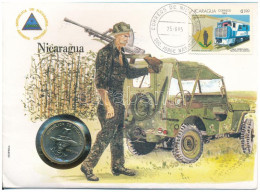 Nicaragua 1983. 1C Cu-Ni Felbélyegzett Borítékon, Bélyegzéssel, Német Nyelvű Leírással (leírás Sérült) T:1 Kis Patina Ni - Unclassified