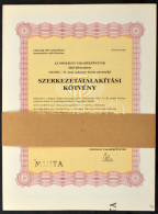 Budapest 1987. "Országos Takarékpénztár" Szerkezetátalakítási Kötvénye 100.000Ft Névértékben, "MINTA" Felülbélyegzéssel, - Ohne Zuordnung