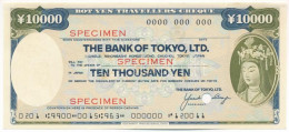 Amerikai Egyesült Államok DN "Tokió Bank" 10.000Y "SPECIMEN" Utazási Csekk Lyukasztással érvénytelenítve T:XF USA ND "Th - Ohne Zuordnung