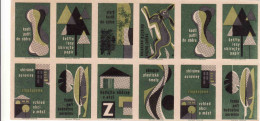 Czechoslovakia - Czechia 12 Matchbox Labels, Collecting Raw Materials - Feathers, Iron, Plastics, Paper, Skins,.. - Boites D'allumettes - Etiquettes