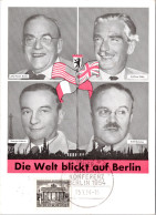 Die Welt Blickt Auf Berlin , Berliner Konferenz 1954 (Stempel: Berlin W 8 Pressezentrum 1954, Nach Belgien) - Other & Unclassified