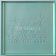1994. "II. Old Boy Öttusa Világbajnokság" üvegplakett Eredeti Papírtokban (118x118mm) T:1 - Non Classificati