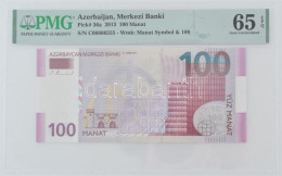 Azerbajdzsán 2013. 100M "C66666555", PMG Tokban T:UNC Azerbaijan 2013. 100 Manat "C66666555" In PMG Case C:UNC Krause 36 - Zonder Classificatie