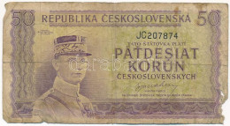 Csehszlovákia 1945-1948. 50K T:VG Kis Papírhiány Czechoslovakia 1945-1948. 50 Korun C:VG Small Missing Paper Krause P#62 - Non Classificati