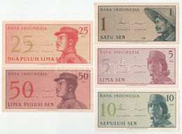 Indonézia 1964. 1s-50s (5xklf) T:UNC,AU Indonesia 1964. 1 Sen - 50 Sen (5xdiff) C:UNC,AU - Sin Clasificación