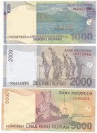 Indonézia 2000. 1000R + 2009. 2000R + 5000R T:UNC-F Szép Papír Indonesia 2000. 1000 Rupiah + 2009. 2000 Rupiah + 5000 Ru - Unclassified