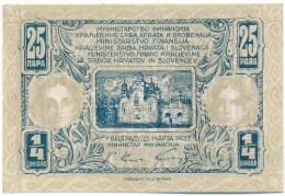 Jugoszlávia / Szerb-Horvát-Szlovén Királyság 1921. 25p / 1/4D T:XF Yugoslavia / Kingdom Of The Serbs, Croats And Slovene - Sin Clasificación