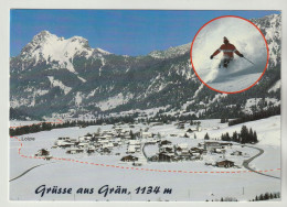 AK Grüsse Aus Grän, 1134 M. Wintersportparadies Haldensee Tannheimer Tal, 2 Scans, Postalisch Gelaufen - Tannheim