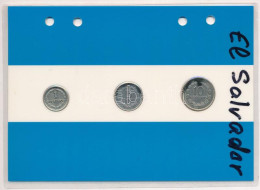 El Salvador 1992-1993. 1c-10c Aranyozva (3xklf) Díszlapon T:AU El Salvador 1992-1993. 1 Cent - 10 Cents Gilt (3xdiff), O - Unclassified