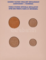 Finnország 1991. 10p - 5M (4xklf) Forgalmi Sor Karton Dísztokban T:UNC  Finland 1991. 10 Pennia - 5 Markkaa (4xdiff) Coi - Non Classificati