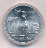 Kanada 1973. 5D Ag "Montreali Olimpia - Kingston Vitorlás" T:BU Canada 1973. 5 Dollars Ag "Montreal Olympic Games - King - Ohne Zuordnung