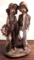 Statuette Couple D'Enfants En Plâtre - Otros & Sin Clasificación