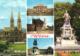 VIENNA, MULTIPLE VIEWS, ARCHITECTURE, CHURCH, PARK, CARS, STATUE, TRAM, AUSTRIA, POSTCARD - Wien Mitte