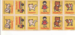 Czechoslovakia - Czechia 12 Matchbox Labels, HAMIRO - Toy Manufacturer - Boites D'allumettes - Etiquettes