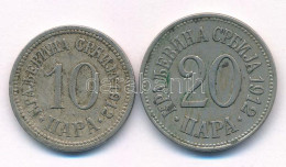 Szerbia 1912. 10p Cu-Ni + 1912. 20p Cu-Ni T:XF,VF Patina Serbia 1912. 10 Para Cu-Ni + 1912. 20 Para Cu-Ni C:XF,VF Patina - Sin Clasificación