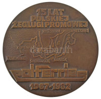 Lengyelország 1982. "15 éves A Lengyel Kompszolgálat A Balti Térségben 1967-1982" Bronz Emlékérem Dísztokban (70mm) T:AU - Unclassified