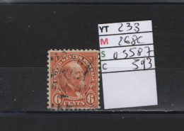 PRIX FIXE Obl  233 YT 268C US587 SCOT US593 GIB J. Garfield 1922 1925 Etats Unis 58/07 - Gebraucht