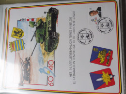 Souvenir Belgique Belgie 2415 ( 1991 ) War Bataillon Artillerie Char Militaire  Gestempelt Oblitéré Nieuwpoort Perfect - Gedenkdokumente
