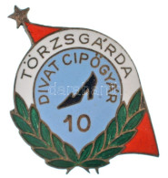 ~1960-1970. "Divat Cipőrgyár Törzsgárda" Zománcozott Bronz Törzsgárda Jelvény 10 év Után(32x30mm) T:AU - Unclassified