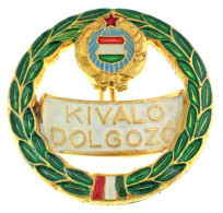 ~1970. "Kiváló Dolgozó" Műgyantás Koszorús Kitüntető Jelvény Tokban (27mm) T:AU - Ohne Zuordnung