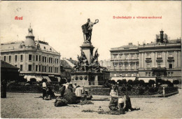 T2/T3 1908 Arad, Szabadság Tér, Vértanú Szobor, Piac, üzletek. Kerpel Izsó Kiadása / Square, Monument, Market, Shops (EK - Ohne Zuordnung