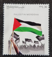 Malaysia Free Palestine 2023 Israel Armed War Conflict Flag (stamp) MNH - Malaysia (1964-...)