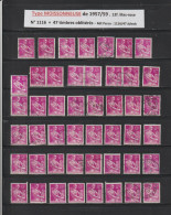 1116 De 1957/1959  - 47 Timbres Oblitérations Diverses - Type MOISSONNEUSE - 12f. Lilas-rose - 2 Scan - 1957-1959 Oogst