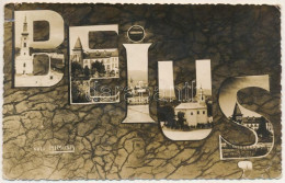 * T3 1939 Belényes, Beius; Mozaiklap / Multi-view Postcard. Foto Mimosa Photo (szakadás / Tear) - Ohne Zuordnung