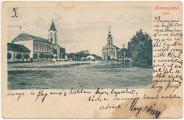 T3 1904 Borosjenő, Borosineu, Ineu; Fő Tér, Templom / Main Square, Church (fl) - Sin Clasificación