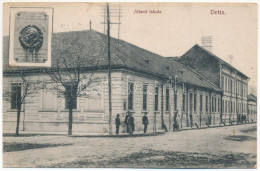 T2/T3 1922 Detta, Ghedu, Deta; Állami Iskola / School / Peter Jaeger Oberlehrer (EK) - Non Classés