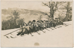 * T2/T3 1932 Vulkán-hegység, Muntii Valcan; Síelők, Téli Sport / Varful Mutu / Skiers, Winter Sport. Photo - Zonder Classificatie