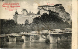 T2/T3 1908 Árvaváralja, Oravsky Podzámok (Magas-Tátra); Vár és Vasúti Híd. Földes-féle Margit Creme Reklám / Railway Bri - Zonder Classificatie