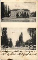 T2/T3 1909 Bős, Böős, Bes, Gabcikovo; Katolikus Iskola, Fő Utca. Strasser Dávid Kiadása / School, Main Street (fl) - Ohne Zuordnung