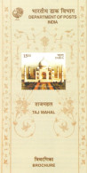 INDIA - 2004 - BROCHURE OF TAJ MAHAL STAMP DESCRIPTION AND TECHNICAL DATA. - Cartas & Documentos
