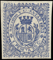 ESPAGNE / ESPANA - COLONIAS (Cuba) 1875 Sello Fiscal "RECIBOS Y CUENTAS" 1,25 Pta Azul Violeta - Nuevo** - Kuba (1874-1898)