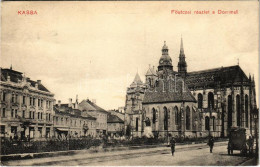 T2/T3 1910 Kassa, Kosice; Fő Utca, Dóm, üzletek / Main Street, Cathedral, Shops (EK) - Ohne Zuordnung