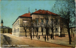 T3 1915 Losonc, Lucenec; Állami Főgimnázium. Greiner Simon Kiadása / Grammar School (ázott Sarok / Wet Corner) - Non Classés