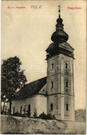 * T3 1912 Nagyrőce, Gross-Rauschenbach, Velká Revúca; Evangélikus Templom / Lutheran Church (ragasztónyom / Glue Marks) - Non Classés