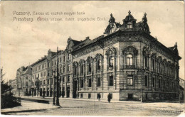 T2/T3 1906 Pozsony, Pressburg, Bratislava; Baross út, Osztrák-magyar Bank. Bediene Dich Allein / Street, Austro-Hungaria - Zonder Classificatie