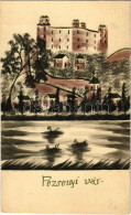 * T2/T3 ~1910 Pozsony, Pressburg, Bratislava; Vár. Kézzel Festett / Castle. Hand-painted (fl) - Zonder Classificatie