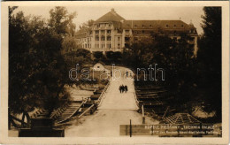 T2 1925 Pöstyén-fürdő, Kúpele Piestany; Thermia Palace Hotel From The Pontoon Bridge / Szálloda A Hajóhídról Nézve - Ohne Zuordnung