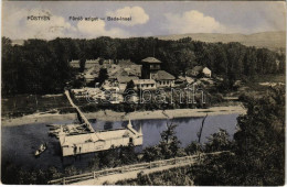 T2/T3 1911 Pöstyén, Piestany; Fürdősziget, Uszoda A Vág Folyón / Spa Island, Swimming Pool (EK) - Unclassified