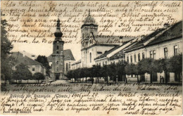 T2/T3 1905 Rozsnyó, Roznava; Rákóczi Tér, Templomok. Falvi Jenő Kiadása / Square, Churches (fl) - Ohne Zuordnung