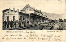 T2/T3 1905 Ruttka, Vrútky; Pályaudvar, Vasútállomás, Vonat / Railway Station, Train (EK) - Unclassified