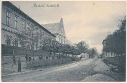 T2/T3 1906 Zsolna, Zilina; Utca, Polgári Leány Iskola. Biel és Jellinek Kiadása / Street, Girl School (fl) - Ohne Zuordnung