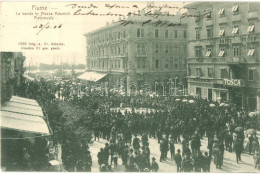 T2/T3 1906 Fiume, Rijeka; La Banda In Piazza Adamich / Platzmusik / Music Band's Concert At The Square, Street Festival, - Unclassified